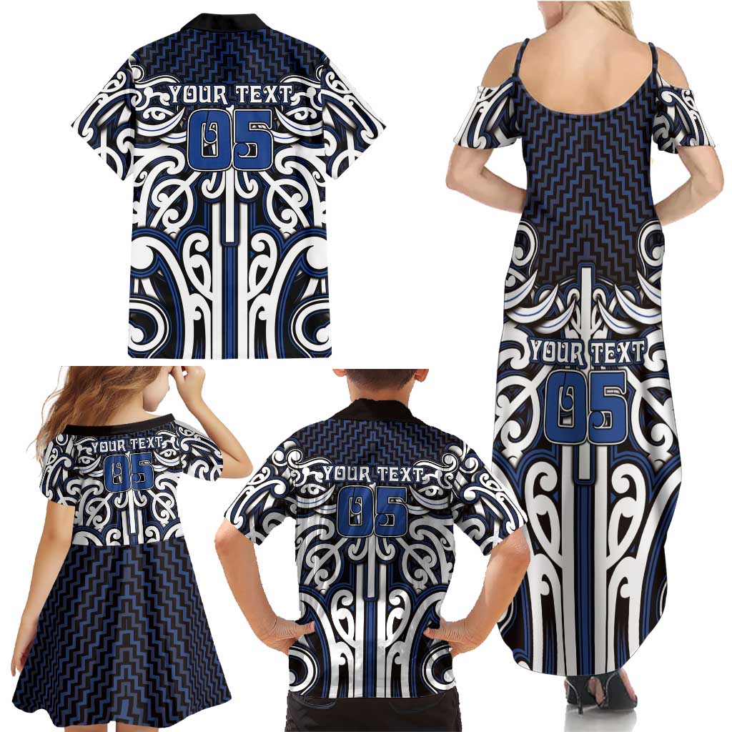 Custom Aotearoa Ngati Tuwharetoa Family Matching Summer Maxi Dress and Hawaiian Shirt Maori Tribal Pattern Mix Poutama LT05 - Polynesian Pride