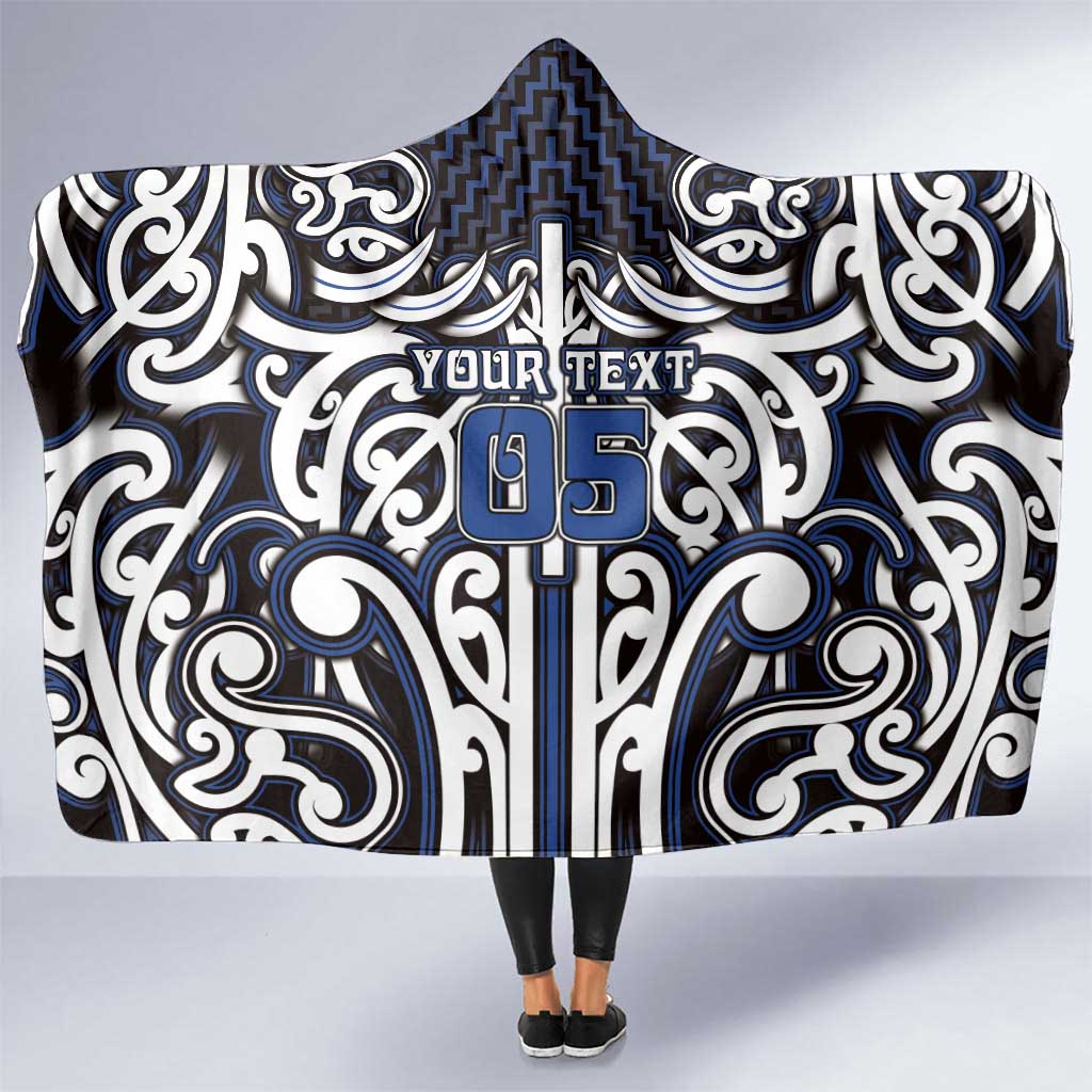 Custom Aotearoa Ngati Tuwharetoa Hooded Blanket Maori Tribal Pattern Mix Poutama
