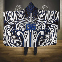 Custom Aotearoa Ngati Tuwharetoa Hooded Blanket Maori Tribal Pattern Mix Poutama