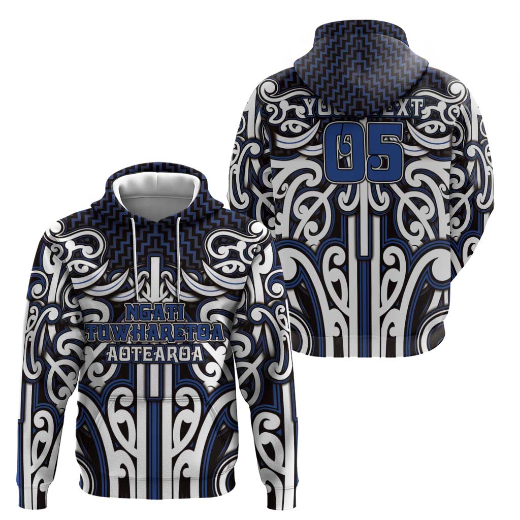Custom Aotearoa Ngati Tuwharetoa Hoodie Maori Tribal Pattern Mix Poutama