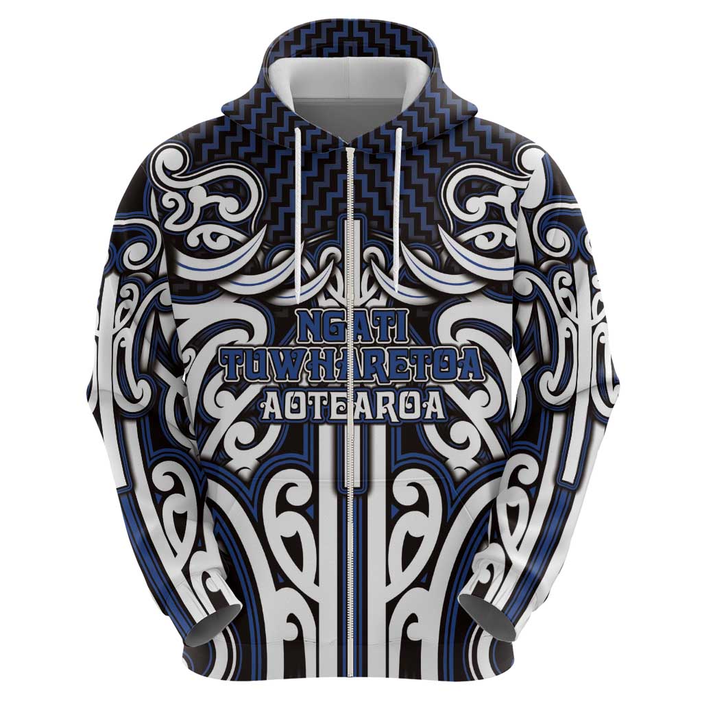 Custom Aotearoa Ngati Tuwharetoa Hoodie Maori Tribal Pattern Mix Poutama