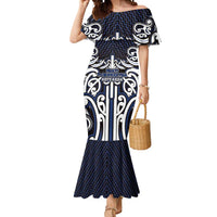 Custom Aotearoa Ngati Tuwharetoa Mermaid Dress Maori Tribal Pattern Mix Poutama