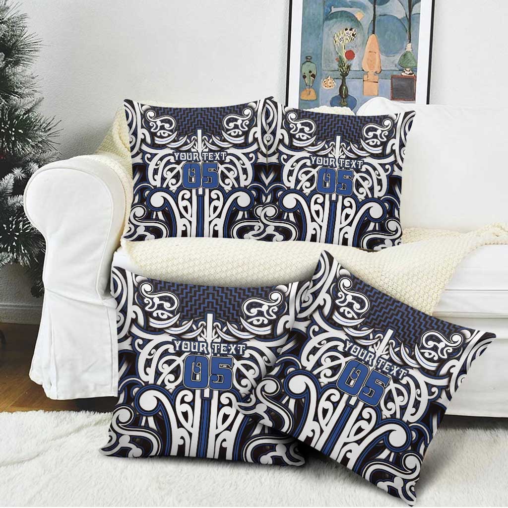 Custom Aotearoa Ngati Tuwharetoa Pillow Cover Maori Tribal Pattern Mix Poutama