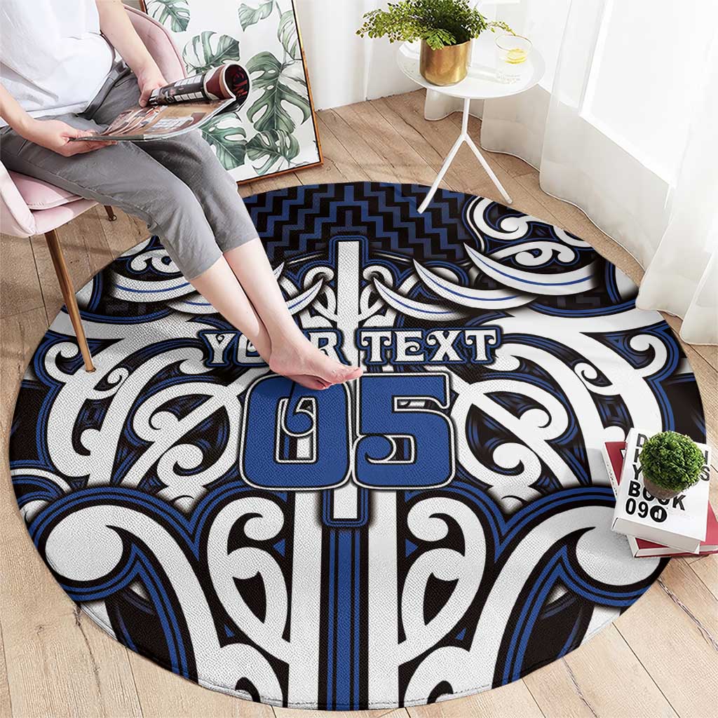 Custom Aotearoa Ngati Tuwharetoa Round Carpet Maori Tribal Pattern Mix Poutama