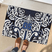 Custom Aotearoa Ngati Tuwharetoa Rubber Doormat Maori Tribal Pattern Mix Poutama