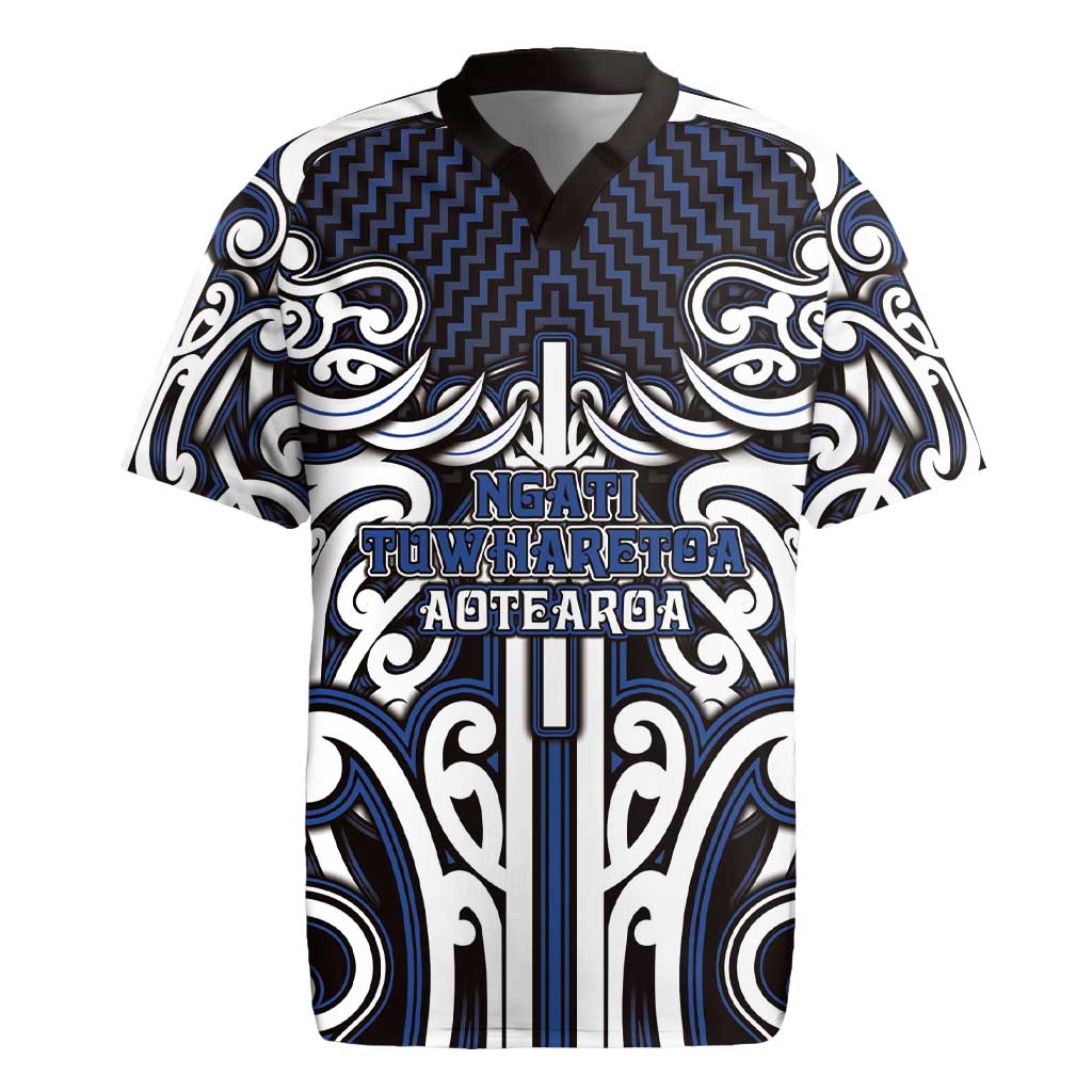 Custom Aotearoa Ngati Tuwharetoa Rugby Jersey Maori Tribal Pattern Mix Poutama
