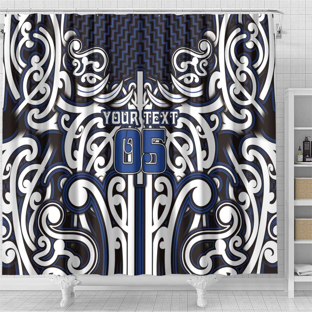 Custom Aotearoa Ngati Tuwharetoa Shower Curtain Maori Tribal Pattern Mix Poutama