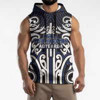 Custom Aotearoa Ngati Tuwharetoa Sleeveless Hoodie Maori Tribal Pattern Mix Poutama