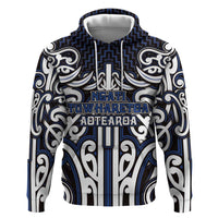 Custom Aotearoa Ngati Tuwharetoa Zip Hoodie Maori Tribal Pattern Mix Poutama
