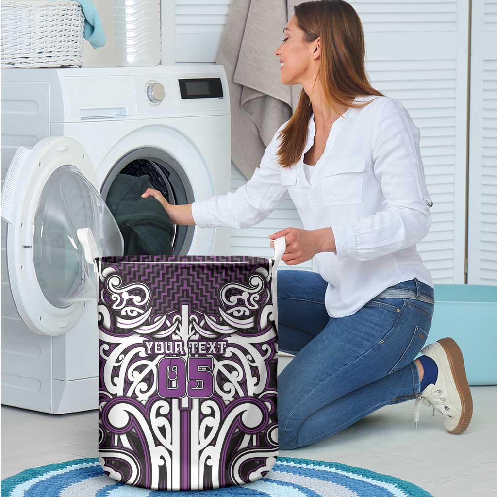 Custom Aotearoa Rangitane Laundry Basket Maori Tribal Pattern Mix Poutama
