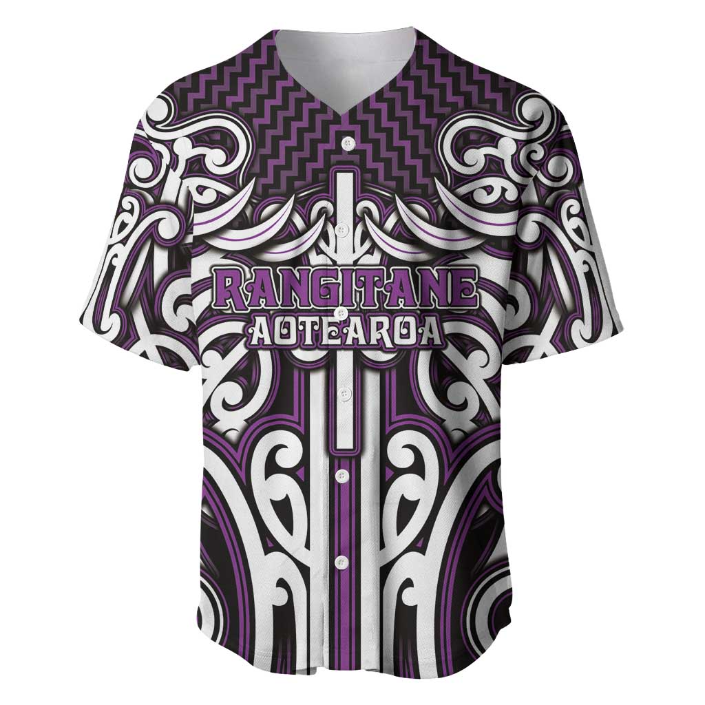 Custom Aotearoa Rangitane Baseball Jersey Maori Tribal Pattern Mix Poutama