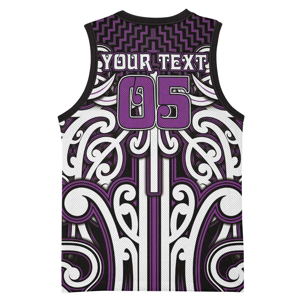 Custom Aotearoa Rangitane Basketball Jersey Maori Tribal Pattern Mix Poutama