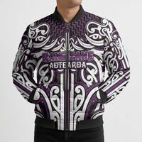Custom Aotearoa Rangitane Bomber Puffer Jacket Maori Tribal Pattern Mix Poutama