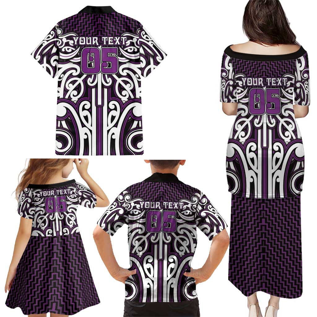 Custom Aotearoa Rangitane Family Matching Puletasi and Hawaiian Shirt Maori Tribal Pattern Mix Poutama