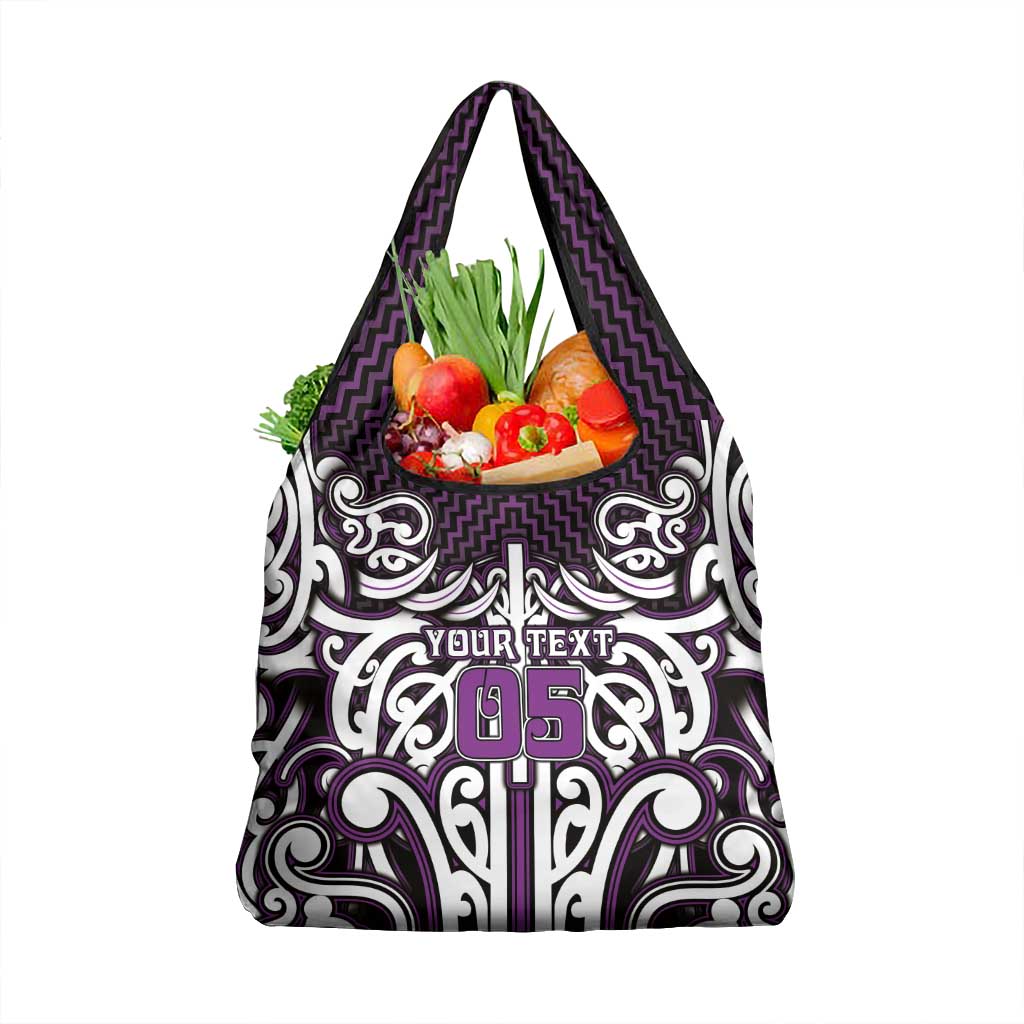 Custom Aotearoa Rangitane Grocery Bag Maori Tribal Pattern Mix Poutama
