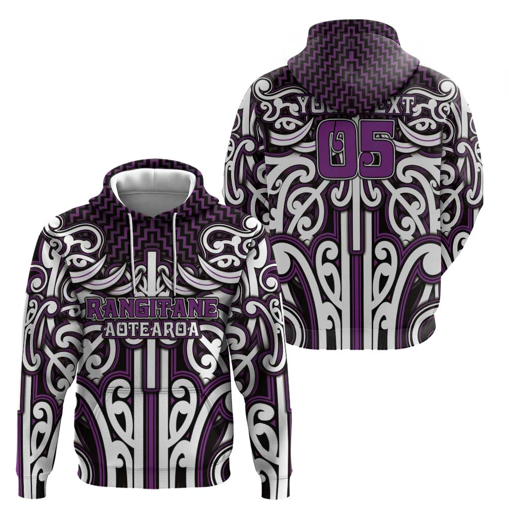 Custom Aotearoa Rangitane Hoodie Maori Tribal Pattern Mix Poutama