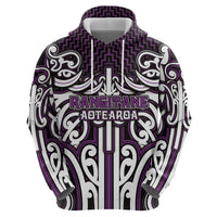 Custom Aotearoa Rangitane Hoodie Maori Tribal Pattern Mix Poutama