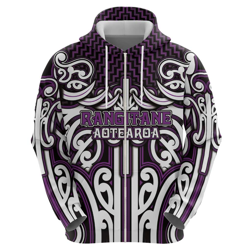 Custom Aotearoa Rangitane Hoodie Maori Tribal Pattern Mix Poutama