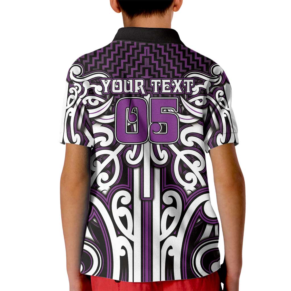 Custom Aotearoa Rangitane Kid Polo Shirt Maori Tribal Pattern Mix Poutama