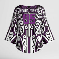 Custom Aotearoa Rangitane Kimono Sleeve Blouse Maori Tribal Pattern Mix Poutama