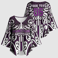 Custom Aotearoa Rangitane Kimono Sleeve Blouse Maori Tribal Pattern Mix Poutama