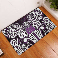 Custom Aotearoa Rangitane Rubber Doormat Maori Tribal Pattern Mix Poutama