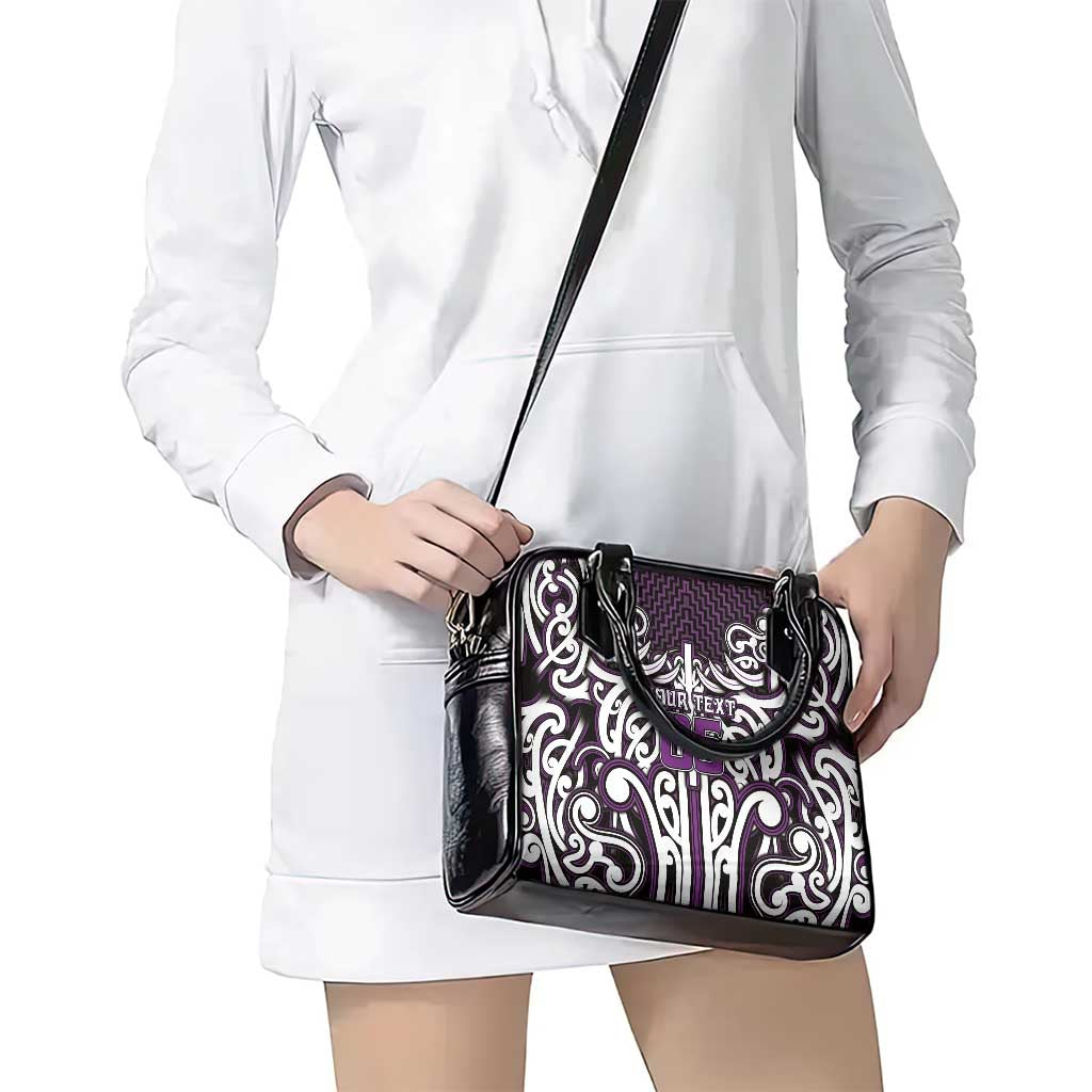 Custom Aotearoa Rangitane Shoulder Handbag Maori Tribal Pattern Mix Poutama