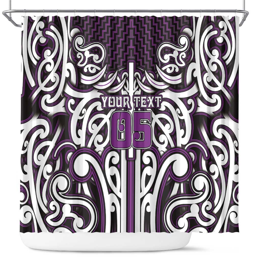 Custom Aotearoa Rangitane Shower Curtain Maori Tribal Pattern Mix Poutama