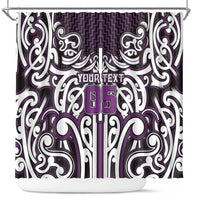 Custom Aotearoa Rangitane Shower Curtain Maori Tribal Pattern Mix Poutama