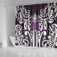 Custom Aotearoa Rangitane Shower Curtain Maori Tribal Pattern Mix Poutama