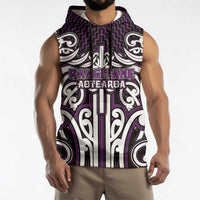 Custom Aotearoa Rangitane Sleeveless Hoodie Maori Tribal Pattern Mix Poutama