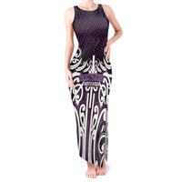 Custom Aotearoa Rangitane Tank Maxi Dress Maori Tribal Pattern Mix Poutama