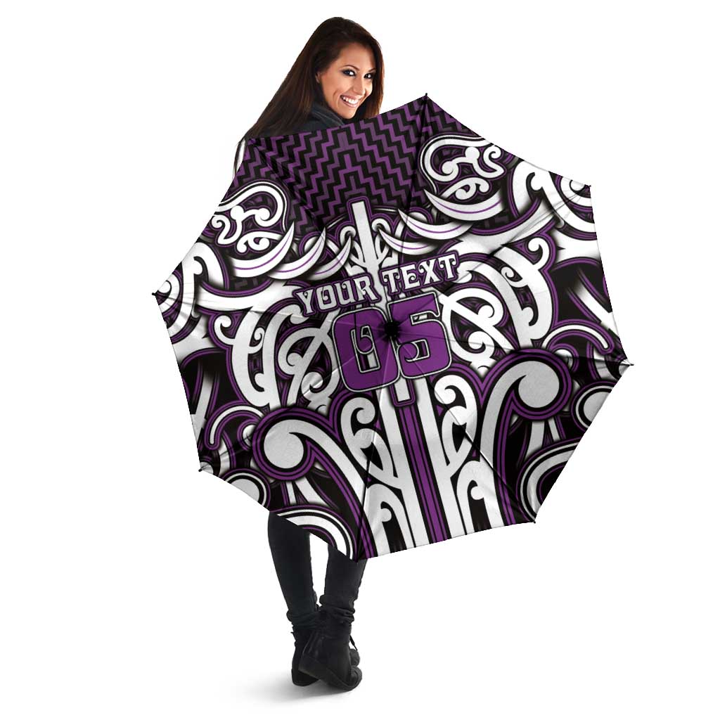 Custom Aotearoa Rangitane Umbrella Maori Tribal Pattern Mix Poutama