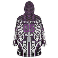 Custom Aotearoa Rangitane Wearable Blanket Hoodie Maori Tribal Pattern Mix Poutama