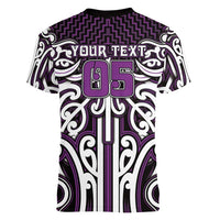 Custom Aotearoa Rangitane Women V-Neck T-Shirt Maori Tribal Pattern Mix Poutama LT05 - Polynesian Pride