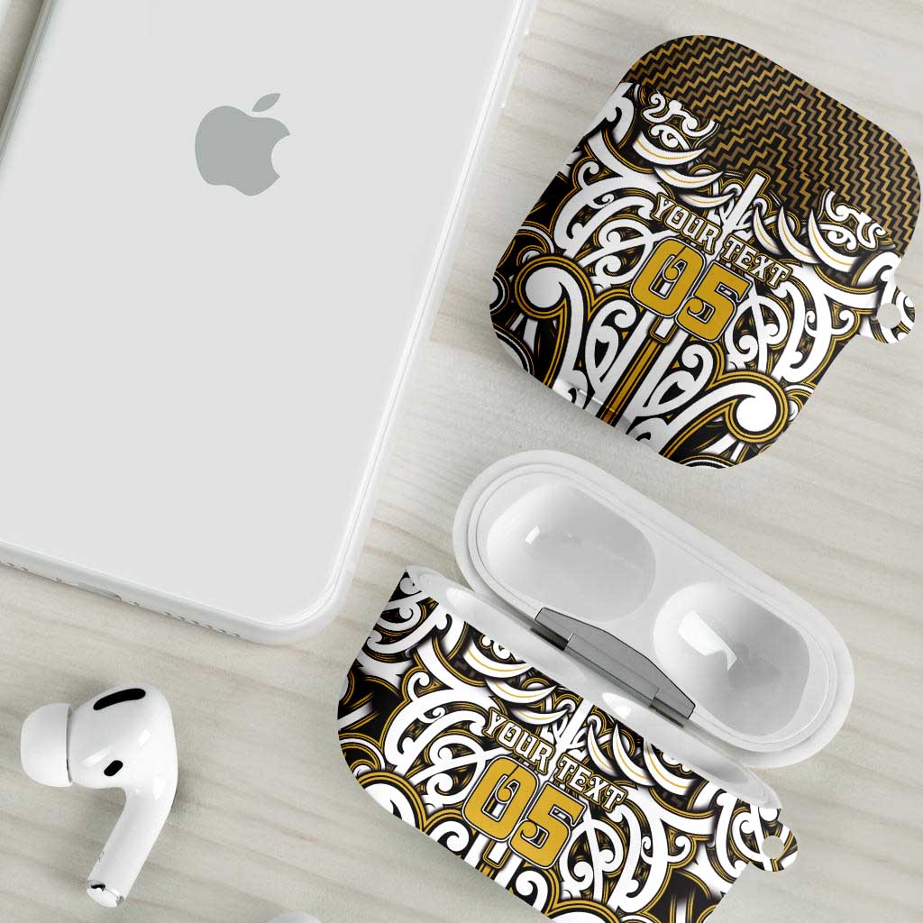 Custom Aotearoa Taranaki AirPods Case Maori Tribal Pattern Mix Poutama