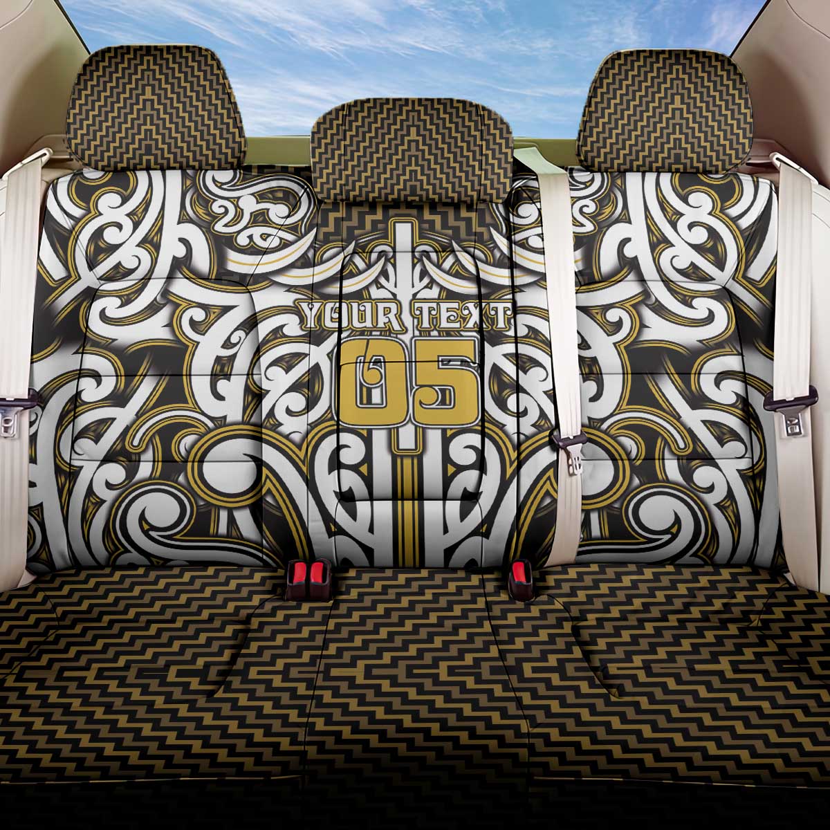 Custom Aotearoa Taranaki Back Car Seat Cover Maori Tribal Pattern Mix Poutama