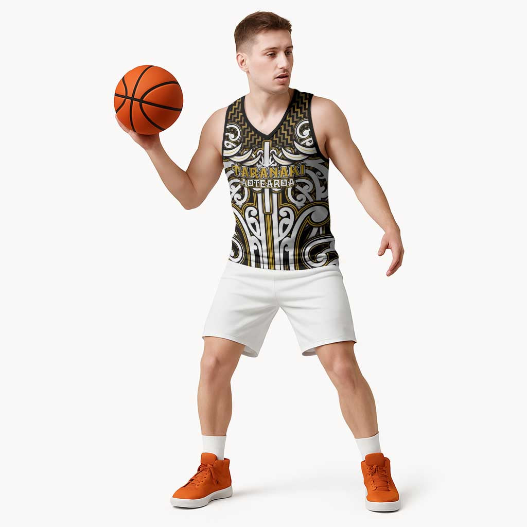 Custom Aotearoa Taranaki Basketball Jersey Maori Tribal Pattern Mix Poutama