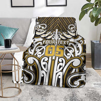 Custom Aotearoa Taranaki Blanket Maori Tribal Pattern Mix Poutama