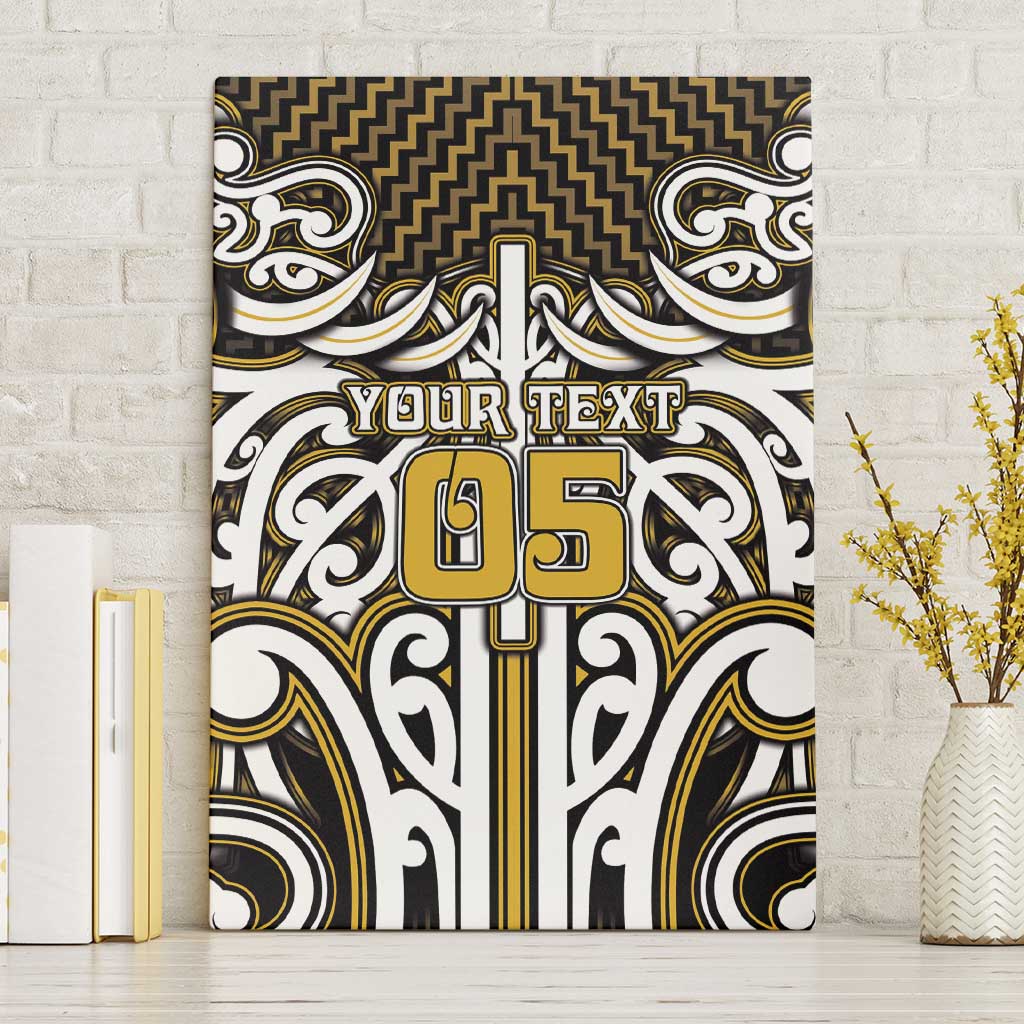 Custom Aotearoa Taranaki Canvas Wall Art Maori Tribal Pattern Mix Poutama