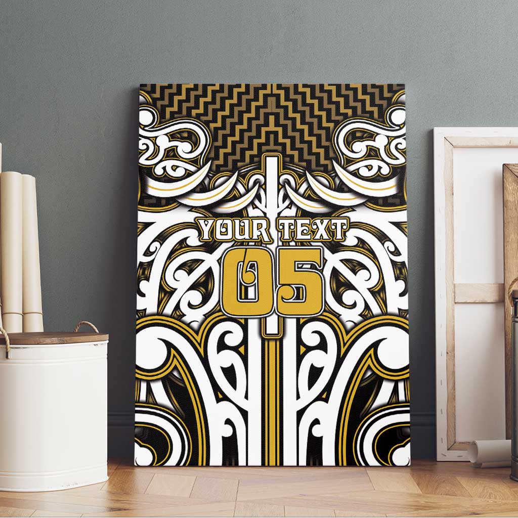 Custom Aotearoa Taranaki Canvas Wall Art Maori Tribal Pattern Mix Poutama