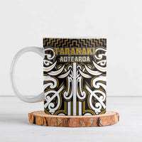 Custom Aotearoa Taranaki Ceramic Mug Maori Tribal Pattern Mix Poutama