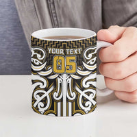 Custom Aotearoa Taranaki Ceramic Mug Maori Tribal Pattern Mix Poutama