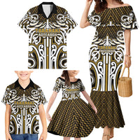 Custom Aotearoa Taranaki Family Matching Mermaid Dress and Hawaiian Shirt Maori Tribal Pattern Mix Poutama LT05 - Polynesian Pride