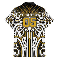 Custom Aotearoa Taranaki Family Matching Off Shoulder Short Dress and Hawaiian Shirt Maori Tribal Pattern Mix Poutama LT05 - Polynesian Pride
