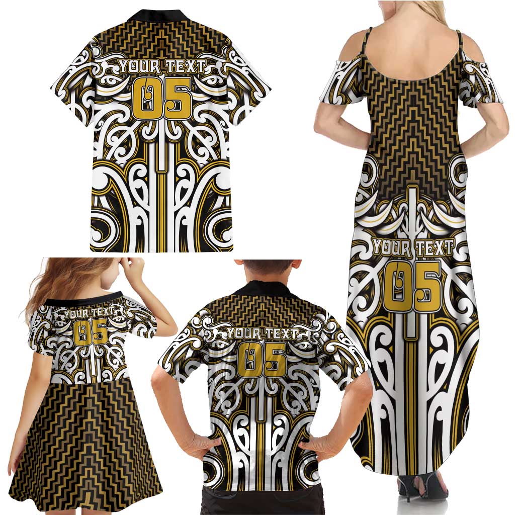 Custom Aotearoa Taranaki Family Matching Summer Maxi Dress and Hawaiian Shirt Maori Tribal Pattern Mix Poutama LT05 - Polynesian Pride