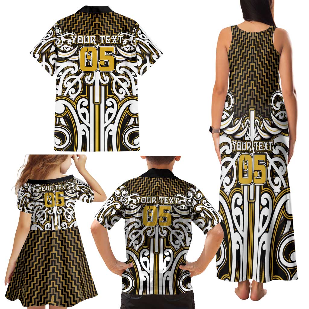 Custom Aotearoa Taranaki Family Matching Tank Maxi Dress and Hawaiian Shirt Maori Tribal Pattern Mix Poutama LT05 - Polynesian Pride