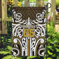 Custom Aotearoa Taranaki Garden Flag Maori Tribal Pattern Mix Poutama