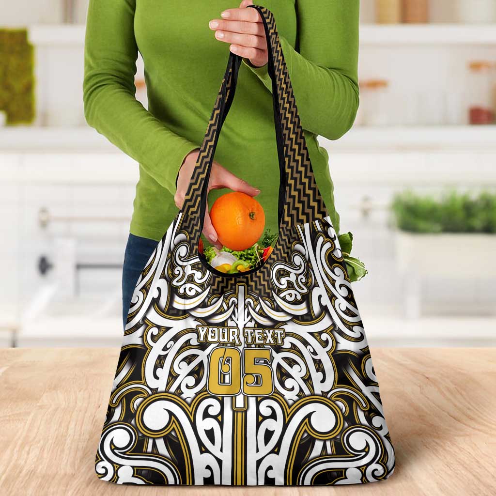 Custom Aotearoa Taranaki Grocery Bag Maori Tribal Pattern Mix Poutama