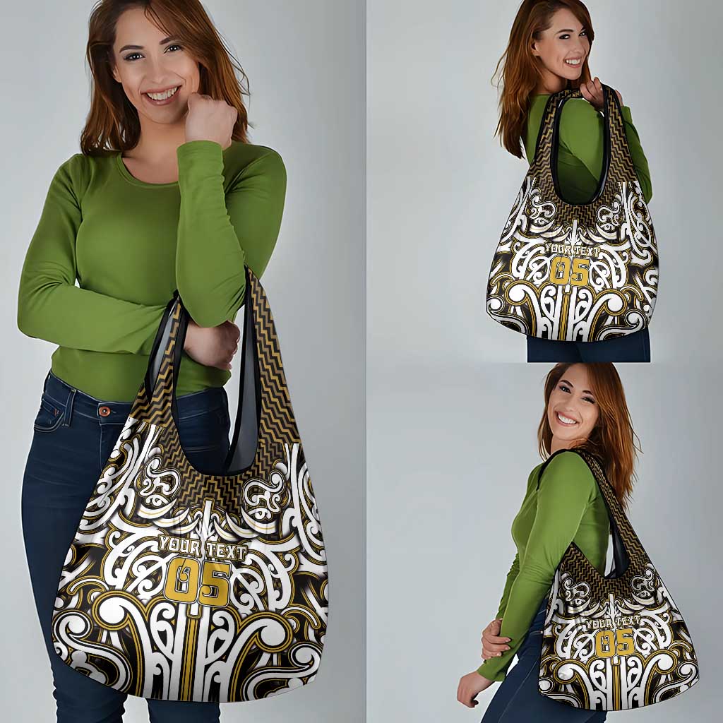 Custom Aotearoa Taranaki Grocery Bag Maori Tribal Pattern Mix Poutama